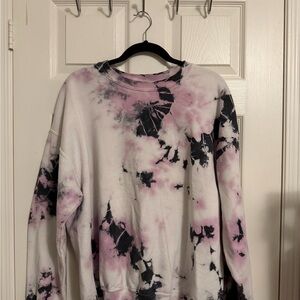 Tie-Dye Pink & Black Crewneck Sweatshirt